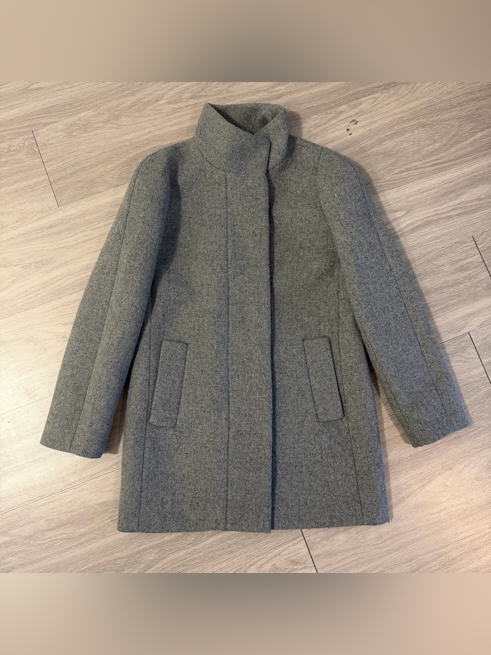J. Crew Mercantile, Gray Wool Blend‎ Standing Collar Coat - | Women’s 00